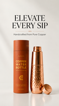 99.93% Pure Copper Water Bottle for Drinking Water-34oz Premium Ayurvedic Copper Vessel with Lid- Wide Mouth, Leak-Proof, , Easy to Clean – Ergonomic & Travel-Friendly Design-Lab Tested For Purity